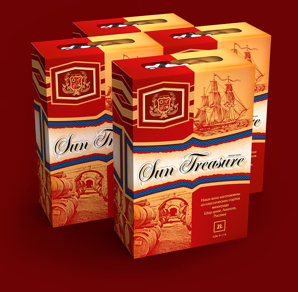 Дизайн упаковки вина «Sun Treasure»
